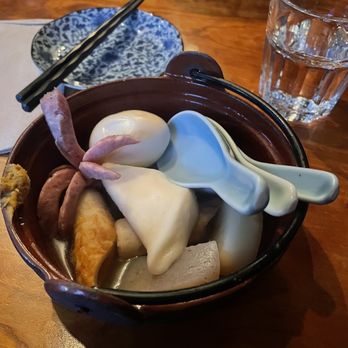 Hannyatou - Oden (dashi broth with daikon, egg, fish cakes and sausage) - Japanese Near Me - Seattle, Washington