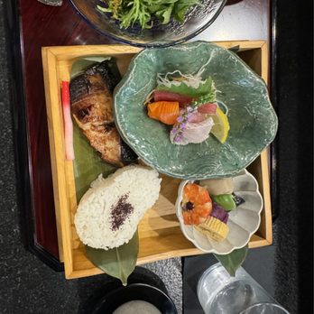Umaya LA - black cod with miso + assorted sashimi - Japanese Near Me - Los Angeles, California