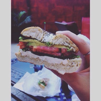 IC Brooklyn Cafe - The Manhattan on a poppy seed bagel: cream cheese, spinach, tomato, avocado. Nom! - Bagels Near Me - Brooklyn, New York IC Brooklyn Cafe - The Manhattan on a poppy seed bagel: cream cheese, spinach, tomato, avocado. Nom! - Bagels Near Me - Brooklyn, New York