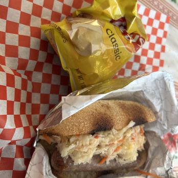 Red Rock Deli - Red Rock Deli. Double Barrel with a side of chips. - Delis Near Me - Albuquerque, New Mexico