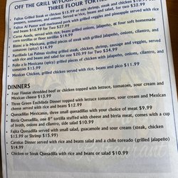 Las Palmas Mexican Restaurant - Menu