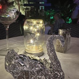 If you get food to go, they make it into an aluminum foil swan!
