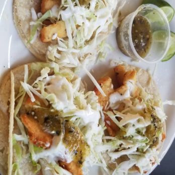 Baja Fish Tacos - Fish tacos with juicy lime and amazing green salsa! - Seafood Near Me - Norco, California