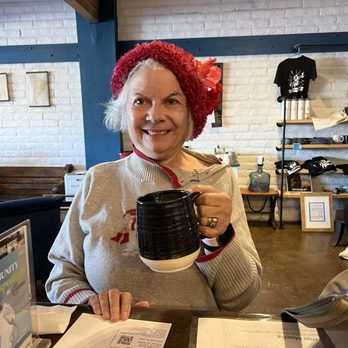Cultivate Coffee - Diana,enjoying the Golden Milk coffee - Coffee Roasteries Near Me - Phoenix, Arizona