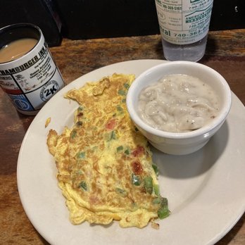 Hamburger Inn Diner - Veggie omelette with sausage gravy - Burgers Near Me - Delaware, Ohio Hamburger Inn Diner - Veggie omelette with sausage gravy - Burgers Near Me - Delaware, Ohio