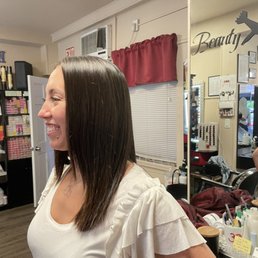 Hair straightening.