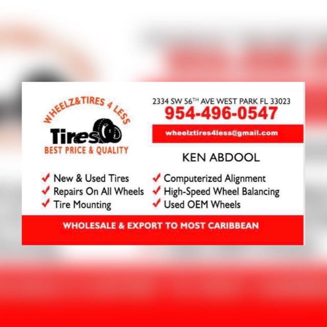 WHEELZ & TIRES4LESS Updated May 2024 2334 SW 56th Ave, West Park