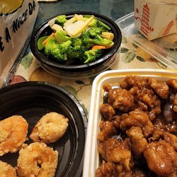 China One - General tso'schicken and crispy shrimp.
