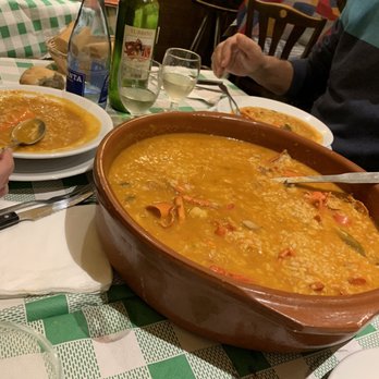 La Casa de la Tortilla - "Arroz con Bogavantes" A seafood stew with mussels, lobster pieces, clams and a rich flavor. - Tapas Bars Near Me - Madrid, M