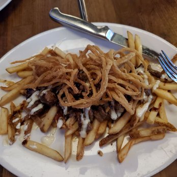 Yard House - Wanted a House Cheesesteak, didn't want the bread so I just had them throw it on the fries...best decision ever!!! - New American Near Me - New York, New York Yard House - Wanted a House Cheesesteak, didn't want the bread so I just had them throw it on the fries...best decision ever!!! - New American Near Me - New York, New York