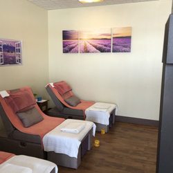 Soothing Foot Spa & Tea Bar - Area for foot massages, super comfy chairs, mom and I had a wonderful time!