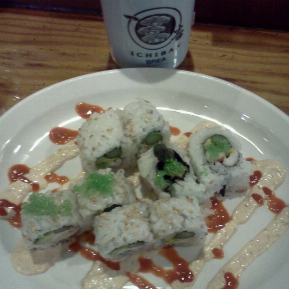 Ichiban Japanese & Sushi Restaurant - Ebi&Asparagus cut roll w/spicy mayo and tobiko (Taka) - Japanese Near Me - Brea, California Ichiban Japanese & Sushi Restaurant - Ebi&Asparagus cut roll w/spicy mayo and tobiko (Taka) - Japanese Near Me - Brea, California