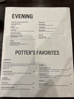 Menu photo 1 Potter's Lounge and Restaurant Kalamazoo, MI