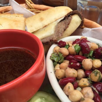 Nepenthe - French dip with bean salad - New American Near Me - Big Sur, California Nepenthe - French dip with bean salad - New American Near Me - Big Sur, California