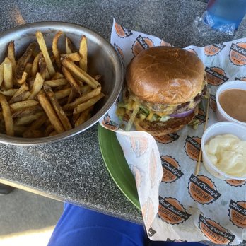 Bad Daddy's Burger Bar - My American burger with this incredible fry sauce and fries - Bars Near Me - Montgomery, Alabama Bad Daddy's Burger Bar - My American burger with this incredible fry sauce and fries - Bars Near Me - Montgomery, Alabama