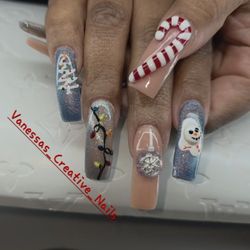 Bliss Nails - Long Acrylic fullset with 3D art by Vanessa!