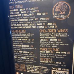 Menu at Smokestillery Menu at Smokestillery