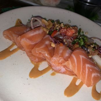 Pubbelly Sushi Brickell - Salmon sashimi - not a fan - Sushi Bars Near Me - Miami, Florida