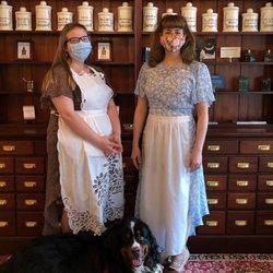 Cubbington's Cabinet - Owner Jennifer, manager Mary, and brand ambassadog, Cubbington