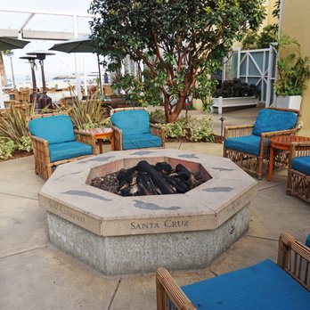 Pavilion Hotel - Fireplace in the courtyard area - usually all the seats are taken! - Hotels Near Me - Avalon, California