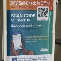 DMV - FONTANA - Scan QR code to check in