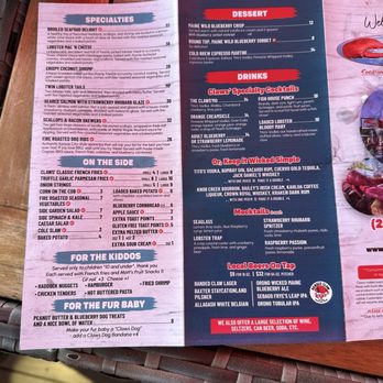 Claws - Menu September 2026 - Seafood Near Me - Rockland, Maine