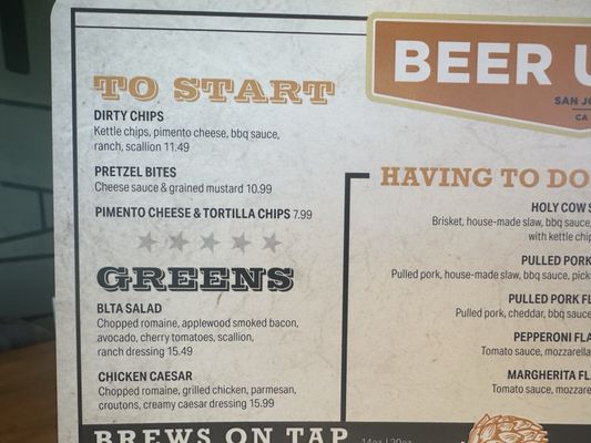 Menu photo 5 Beer Union San Jose, CA