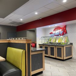 TA Travel Center - The toppings bar for the burgers.