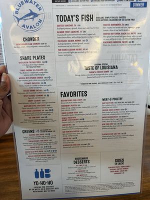Menu photo 1 Bluewater Avalon Avalon, CA