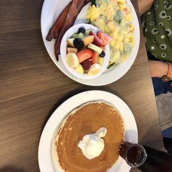 Orange Cafe Bistro - Veggie Omelet w fruit and pancake - Breakfast & Brunch Near Me - Orange, California