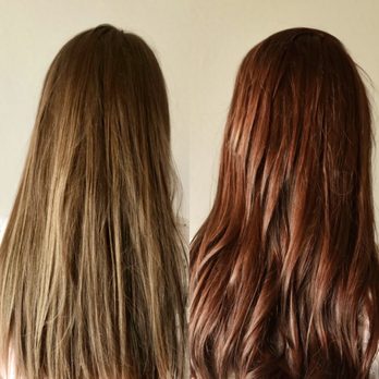 Salon Sycamore - Before and after! I went in for a brunette, and Ashley and I workshopped a red-brown, I love it!! - Hair Salons Near Me - Santa Ana, California Salon Sycamore - Before and after! I went in for a brunette, and Ashley and I workshopped a red-brown, I love it!! - Hair Salons Near Me - Santa Ana, California