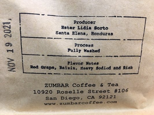 Menu photo 3 Zumbar Coffee & Tea San Diego, CA Menu photo 3 Zumbar Coffee & Tea San Diego, CA