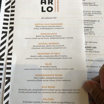 ARLO - Cocktail menu - New American Near Me - San Diego, California ARLO - Cocktail menu - New American Near Me - San Diego, California