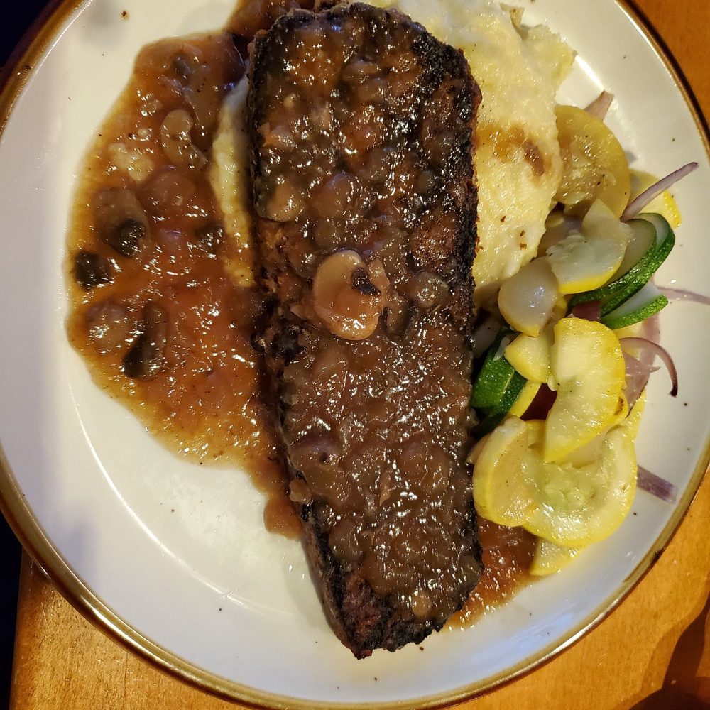 Tribeca Tavern - Bison Meatloaf with Season Vegetables & Mashed potatoes. - American Near Me - Cary, North Carolina Tribeca Tavern - Bison Meatloaf with Season Vegetables & Mashed potatoes. - American Near Me - Cary, North Carolina