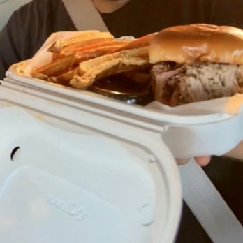 Jay's Southern Cafe - Pulled Pork Sandwich served with hand-cut fries & in-house spicy bbq sauce. - Southern Near Me - Alpine, California Jay's Southern Cafe - Pulled Pork Sandwich served with hand-cut fries & in-house spicy bbq sauce. - Southern Near Me - Alpine, California