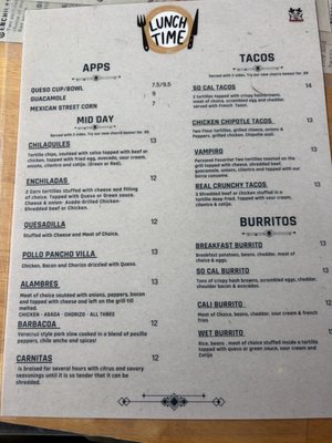 Menu photo 2 Dos Bandidos Broken Arrow, OK