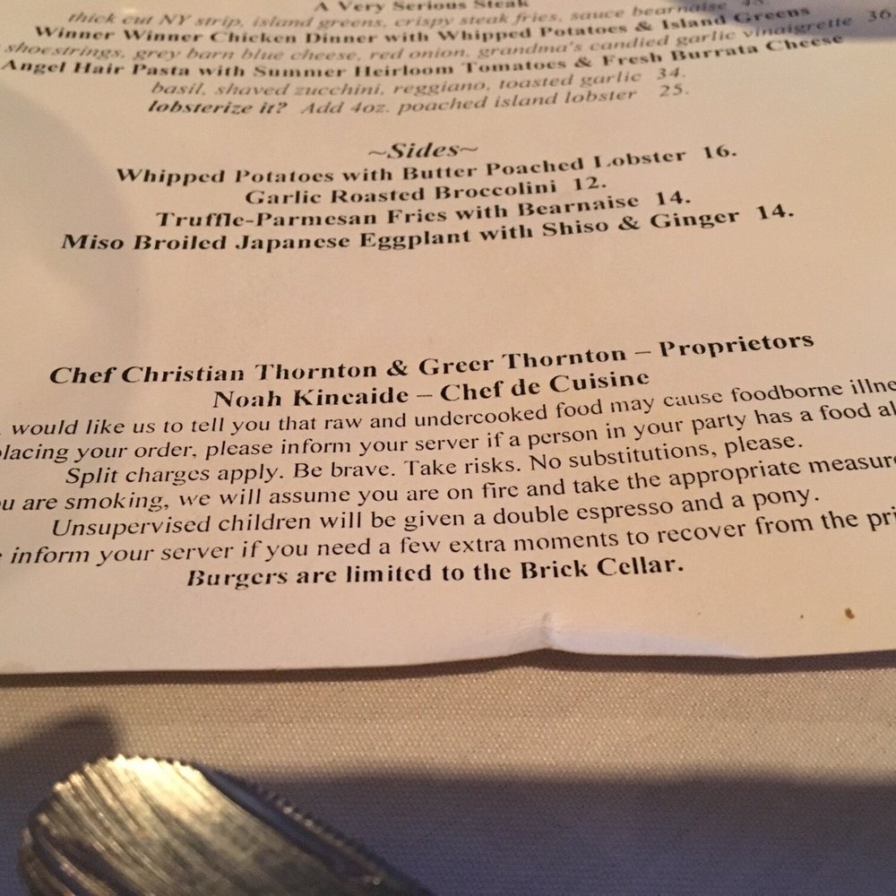 Atria - Funny menu comments about kids! - New American Near Me - Edgartown, Massachusetts Atria - Funny menu comments about kids! - New American Near Me - Edgartown, Massachusetts