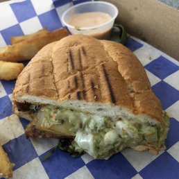 Closeup of the chorizo torta (look at that gooey Gauc!)