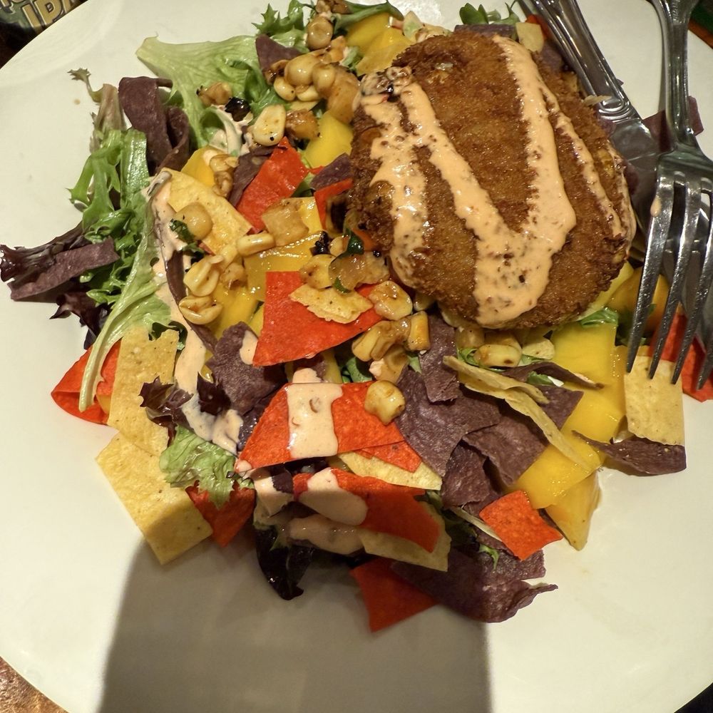 Aqui Cal-Mex - Crab Cake Salad - Mexican Near Me - San Jose, California Aqui Cal-Mex - Crab Cake Salad - Mexican Near Me - San Jose, California