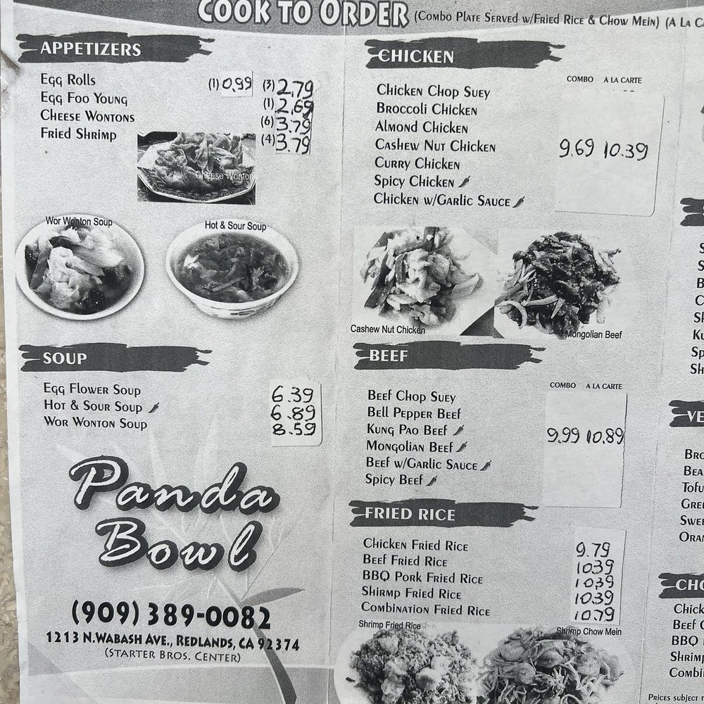 Panda Bowl - Menu - Chinese Near Me - Redlands, California Panda Bowl - Menu - Chinese Near Me - Redlands, California