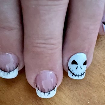 Square Nails - Kyle - Jack Skellington manicure for Halloween - Nail Salons Near Me - Kyle, Texas Square Nails - Kyle - Jack Skellington manicure for Halloween - Nail Salons Near Me - Kyle, Texas