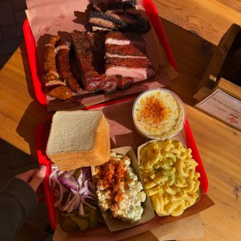 Terry Black's Barbecue - Pickles onions mac n cheese. Creamed corn. Sausage. Pork ribs. Brisket. - Barbeque Near Me - Fort Worth, Texas Terry Black's Barbecue - Pickles onions mac n cheese. Creamed corn. Sausage. Pork ribs. Brisket. - Barbeque Near Me - Fort Worth, Texas