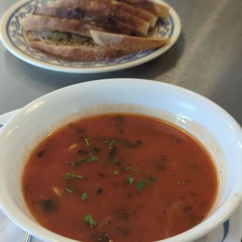 The Loyalist Market - Tomato soup with slices of bread. - Cheese Shops Near Me - Matthews, North Carolina