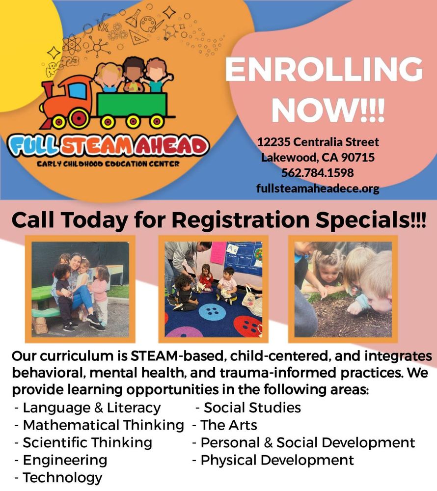 Full Steam Ahead Early Childhood Education Center - childcare center in Lakewood, CA
