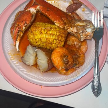 Red Crab Juicy Seafood - Durham - Thursday special (half shown in picture. I save the other half for dinner ) - Cajun/Creole Near Me - Durham, North Carolina Red Crab Juicy Seafood - Durham - Thursday special (half shown in picture. I save the other half for dinner ) - Cajun/Creole Near Me - Durham, North Carolina