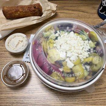 Tahini - Salad Bowl Rice Bowl (1/2 salad and 1/2 rice with chicken) - Mediterranean Near Me - San Diego, California