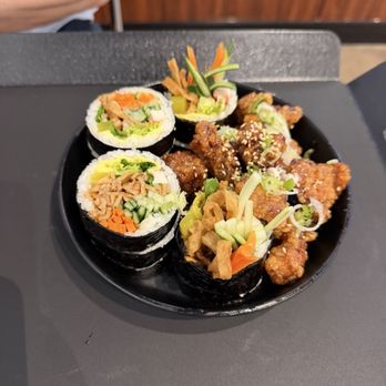 Lee Gimbap - Gimbap + Lee K-Style Fried Chicken Soy Garlic Combo - Korean Near Me - Fairfax, Virginia Lee Gimbap - Gimbap + Lee K-Style Fried Chicken Soy Garlic Combo - Korean Near Me - Fairfax, Virginia