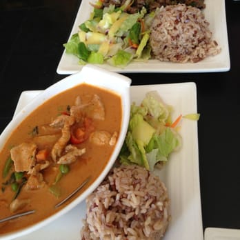 Blue Mango - Panang red curry with pork and waterfall beef - Vegetarian Near Me - San Jose, California