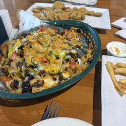 Nacho's and fried pickles.