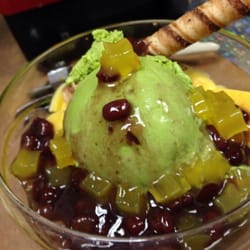 Popocha Tea House - Macha redbean pudding！！！